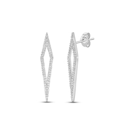 Diamond Earrings 1/4 ct tw Round-cut Sterling Silver