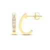 Thumbnail Image 1 of Diamond J Hoop Earrings 1/6 ct tw Round-cut 10K Yellow Gold