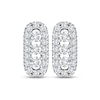 Thumbnail Image 2 of Diamond Three-Stone Stud Earrings 1/4 ct tw Round-cut 10K White Gold