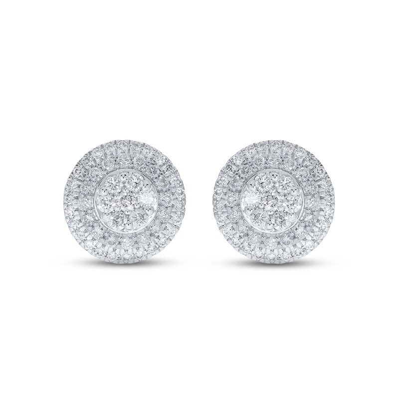 Diamond Earrings 1-1/2 ct tw Round-cut 10K Yellow Gold
