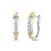 Thumbnail Image 0 of XO from KAY Diamond Hoop Earrings 1/5 ct tw Round-cut 10K Two-Tone Gold