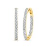 Diamond Inside-Out Hoop Earrings 1 ct tw Round-cut 14K Yellow Gold