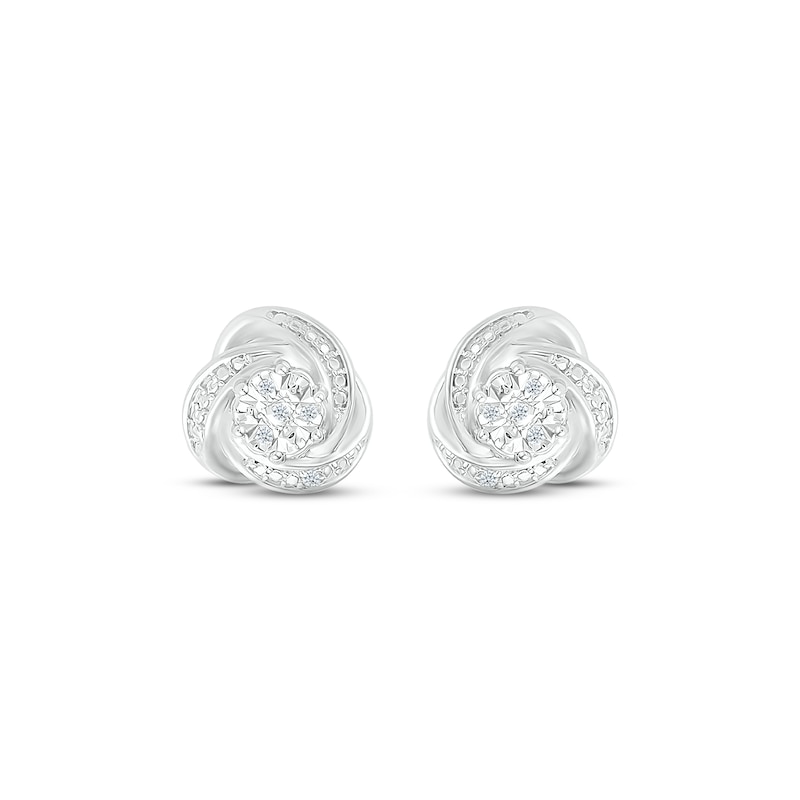 Diamond Knot Stud Earrings Sterling Silver | Kay Outlet