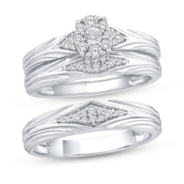 Adore Multi-Diamond Bridal Set 1/3 ct tw 10K White Gold