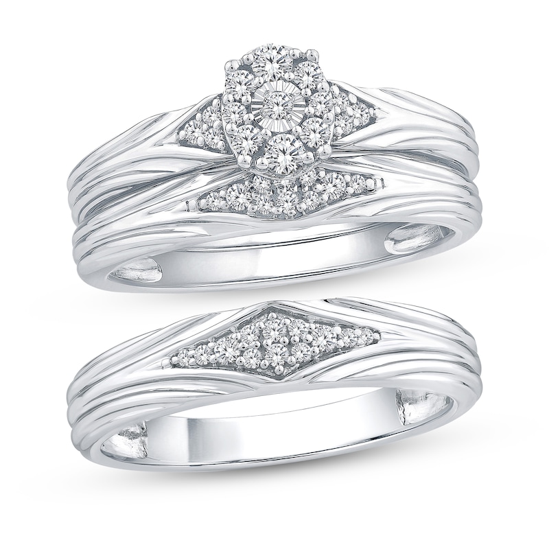 Main Image 1 of Adore Multi-Diamond Bridal Set 1/3 ct tw 10K White Gold