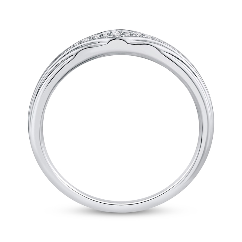 Main Image 3 of Adore Men's Diamond Wedding Band 1/15 ct tw 10K White Gold