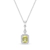 Thumbnail Image 1 of Gems of Serenity Emerald-Cut Yellow & White Lab-Created Sapphire Necklace Sterling Silver 18"