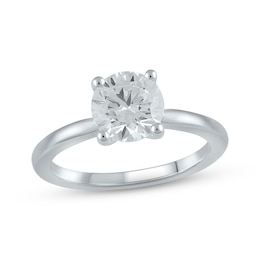 Lab-Grown Diamonds Solitaire Ring 1-3/4 ct tw Round-cut 14K White Gold (F/SI2)