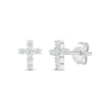 Thumbnail Image 1 of Diamond Cross Stud Earrings 1/4 ct tw Round-cut Sterling Silver