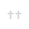 Thumbnail Image 2 of Diamond Cross Stud Earrings 1/4 ct tw Round-cut Sterling Silver