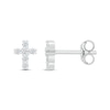 Thumbnail Image 3 of Diamond Cross Stud Earrings 1/4 ct tw Round-cut Sterling Silver