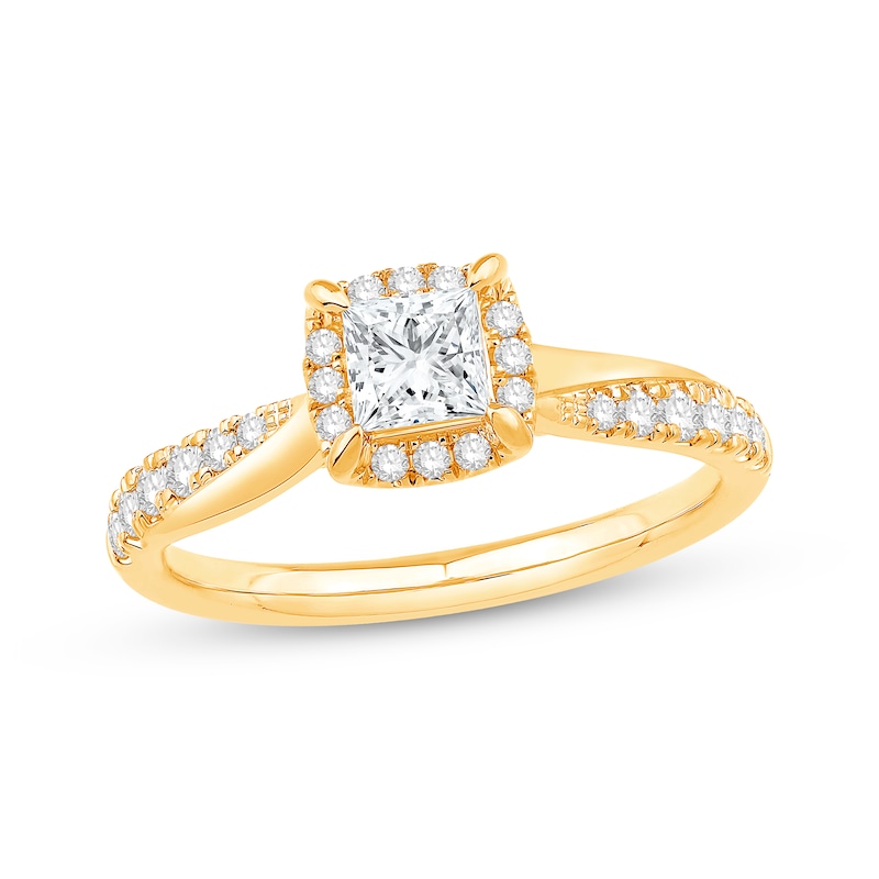 Princess-Cut Diamond Engagement Ring 5/8 ct tw 14K Yellow Gold