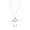 Thumbnail Image 1 of Diamond Heart Angel Necklace 1/8 ct tw Sterling Silver & 10K Yellow Gold 18&quot;