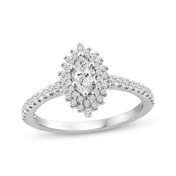 Adore Marquise-Cut Diamond Engagement Ring 5/8 ct tw 14K White Gold