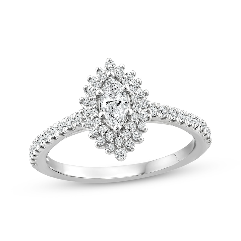 Main Image 1 of Adore Marquise-Cut Diamond Engagement Ring 5/8 ct tw 14K White Gold