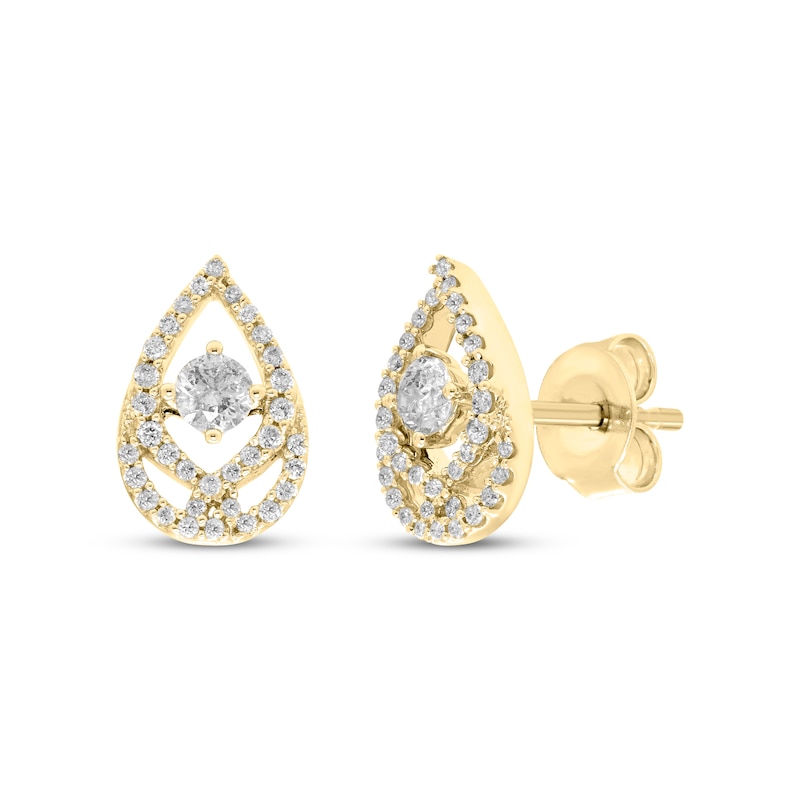 Love Entwined Round-Cut Diamond Stud Earrings 1/3 ct tw 10K Yellow Gold
