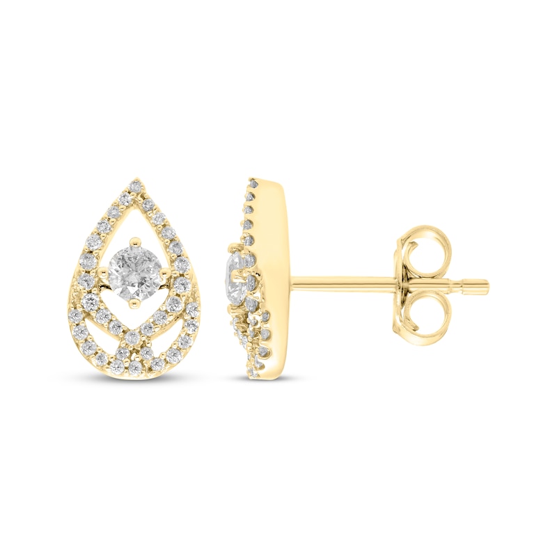 Love Entwined Round-Cut Diamond Stud Earrings 1/3 ct tw 10K Yellow Gold
