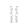 Thumbnail Image 2 of Round-Cut Diamond Hoop Earrings 1/10 ct tw Sterling Silver