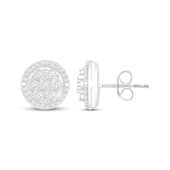 Round-Cut Multi-Diamond Stud Earrings 1/4 ct tw 10K White Gold