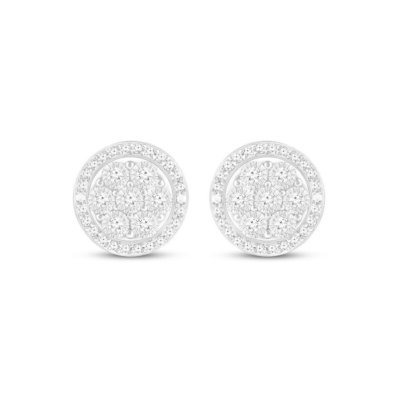 Round-Cut Multi-Diamond Stud Earrings 1/4 ct tw 10K White Gold