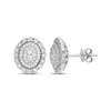 Thumbnail Image 0 of Round-Cut Multi-Diamond Center Oval-Shaped Stud Earrings 1/2 ct tw 10K White Gold