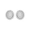 Thumbnail Image 1 of Round-Cut Multi-Diamond Center Oval-Shaped Stud Earrings 1/2 ct tw 10K White Gold