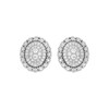 Thumbnail Image 2 of Round-Cut Multi-Diamond Center Oval-Shaped Stud Earrings 1/2 ct tw 10K White Gold