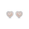 Thumbnail Image 2 of Round-Cut Diamond Heart Stud Earrings 1/3 ct tw 10K Two-Tone Gold
