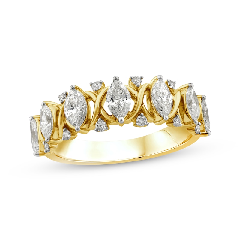 Main Image 1 of Marquise & Round-Cut Diamond Anniversary Band 1-1/4 ct tw 14K Yellow Gold