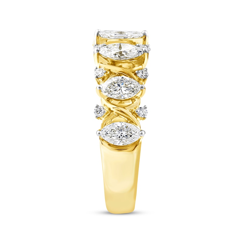 Main Image 3 of Marquise & Round-Cut Diamond Anniversary Band 1-1/4 ct tw 14K Yellow Gold