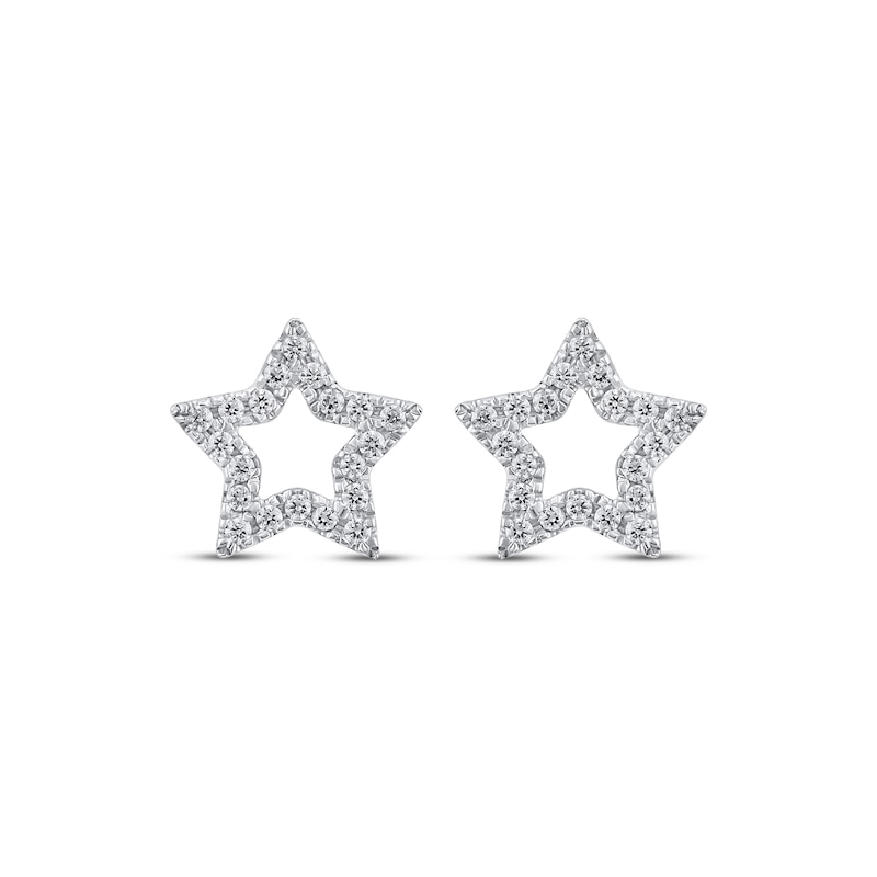 Diamond Star Outline Stud Earrings 1/8 ct tw 10K White Gold | Kay Outlet