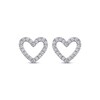 Thumbnail Image 2 of Diamond Open Heart Stud Earrings 1/8 ct tw 10K White Gold