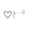 Thumbnail Image 3 of Diamond Open Heart Stud Earrings 1/8 ct tw 10K White Gold