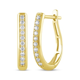 Diamond Hoop Earrings 1/4 ct tw 10K Yellow Gold