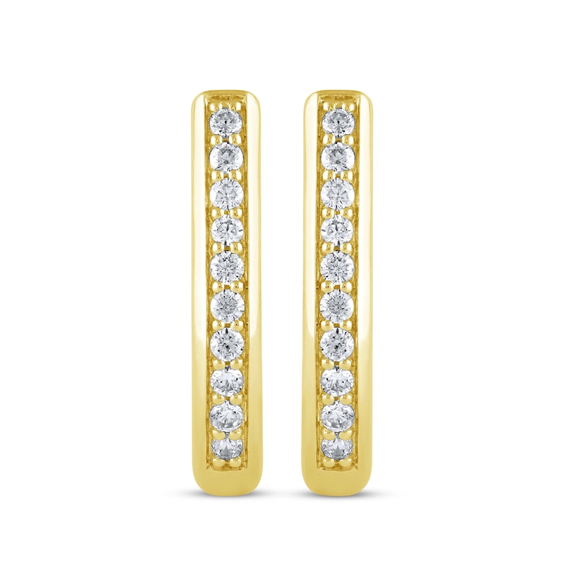 Main Image 2 of Diamond Hoop Earrings 1/4 ct tw 10K Yellow Gold