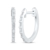 Thumbnail Image 1 of Baguette-Cut Diamond Hoop Earrings 1/5 ct tw 10K White Gold