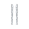 Thumbnail Image 2 of Baguette-Cut Diamond Hoop Earrings 1/5 ct tw 10K White Gold