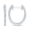 Thumbnail Image 3 of Baguette-Cut Diamond Hoop Earrings 1/5 ct tw 10K White Gold