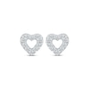 Thumbnail Image 2 of Diamond Open Heart Stud Earrings 1/6 ct tw 10K White Gold