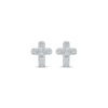 Thumbnail Image 2 of Diamond Cross Stud Earrings 1/20 ct tw 10K White Gold