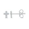 Thumbnail Image 3 of Diamond Cross Stud Earrings 1/20 ct tw 10K White Gold
