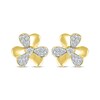 Thumbnail Image 2 of Diamond Clover Stud Earrings 1/5 ct tw 10K Yellow Gold