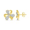 Thumbnail Image 3 of Diamond Clover Stud Earrings 1/5 ct tw 10K Yellow Gold