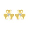 Thumbnail Image 2 of Diamond Heart Petal Stud Earrings 1/10 ct tw 10K Yellow Gold