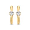 Thumbnail Image 2 of Diamond Inset Circle Frame Hoop Earrings 1/10 ct tw 10K Yellow Gold