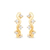 Thumbnail Image 2 of Diamond Zigzag Hoop Earrings 1/8 ct tw 10K Yellow Gold