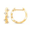 Thumbnail Image 3 of Diamond Zigzag Hoop Earrings 1/8 ct tw 10K Yellow Gold