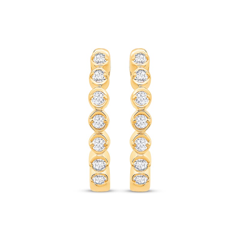 Main Image 2 of Diamond Hoop Earrings 1/10 ct tw 10K Yellow Gold