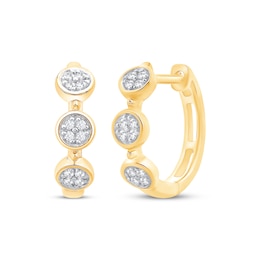 Diamond Circles Hoop Earrings 1/10 ct tw 10K Yellow Gold