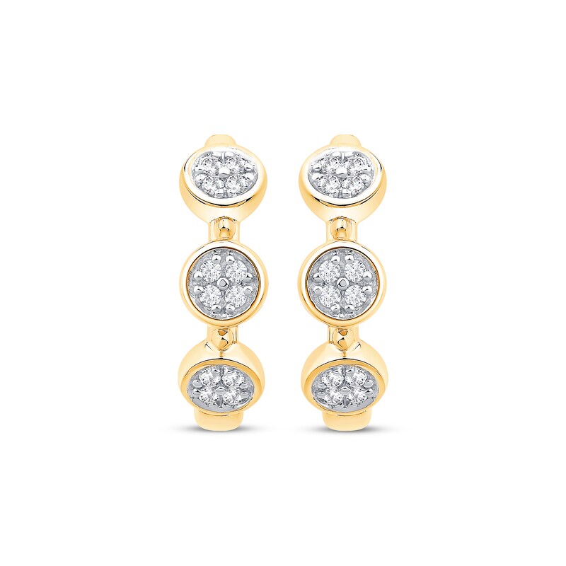 Main Image 2 of Diamond Circles Hoop Earrings 1/10 ct tw 10K Yellow Gold